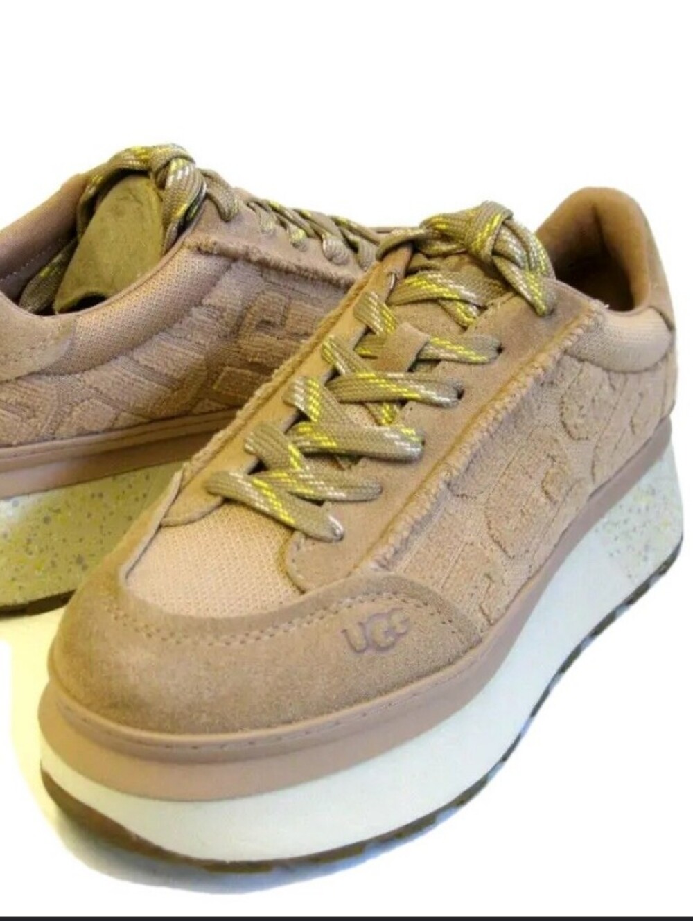 UGG Marin Lace Logo Platform Sneakers in Tan Size 12 Ladies